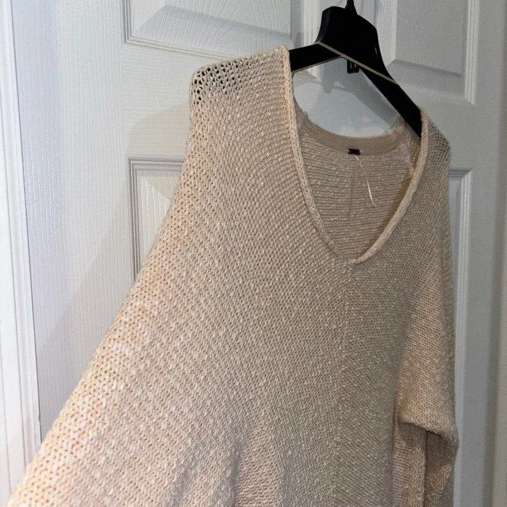 Free People Bright Lights V-Neck Sweater SZ  M - Picture 4 of 12